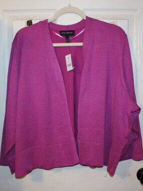 NWT Lane Bryan open front shrug sweater 26/28 pretty!
